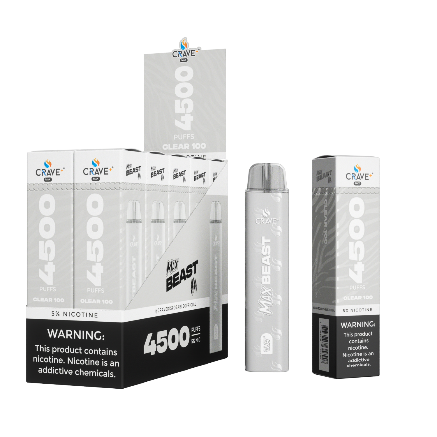 Crave Beast 4500 Puffs - Clear 100