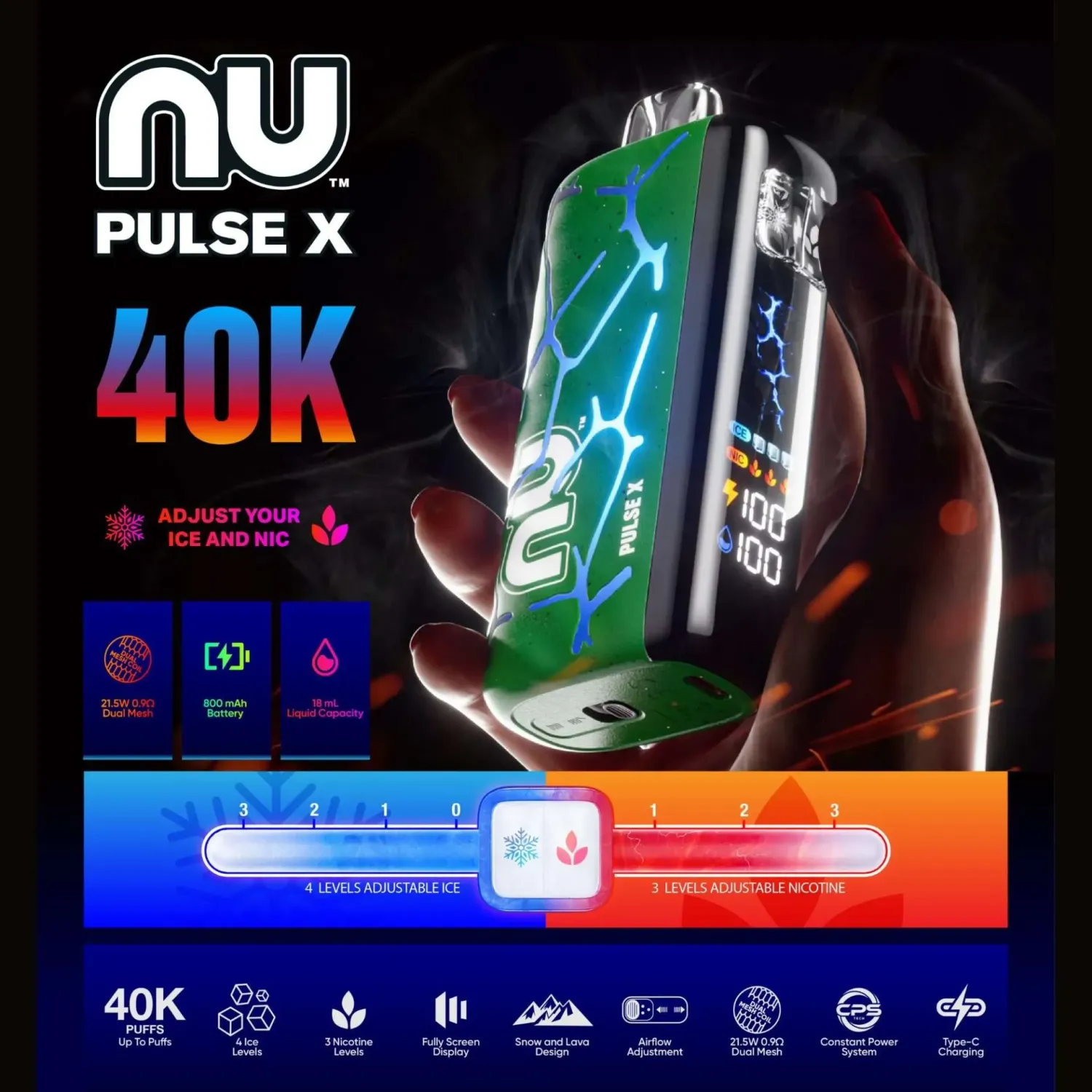 NU PULSE X 40,000 PUFFS