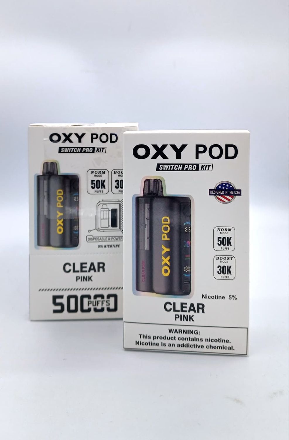 OXY POD Switch Pro Kit - 50K Puffs - CLEAR PINK 5 % OXY POD Switch Pro Kit - 50K Puffs - CLEAR PINK 5 %