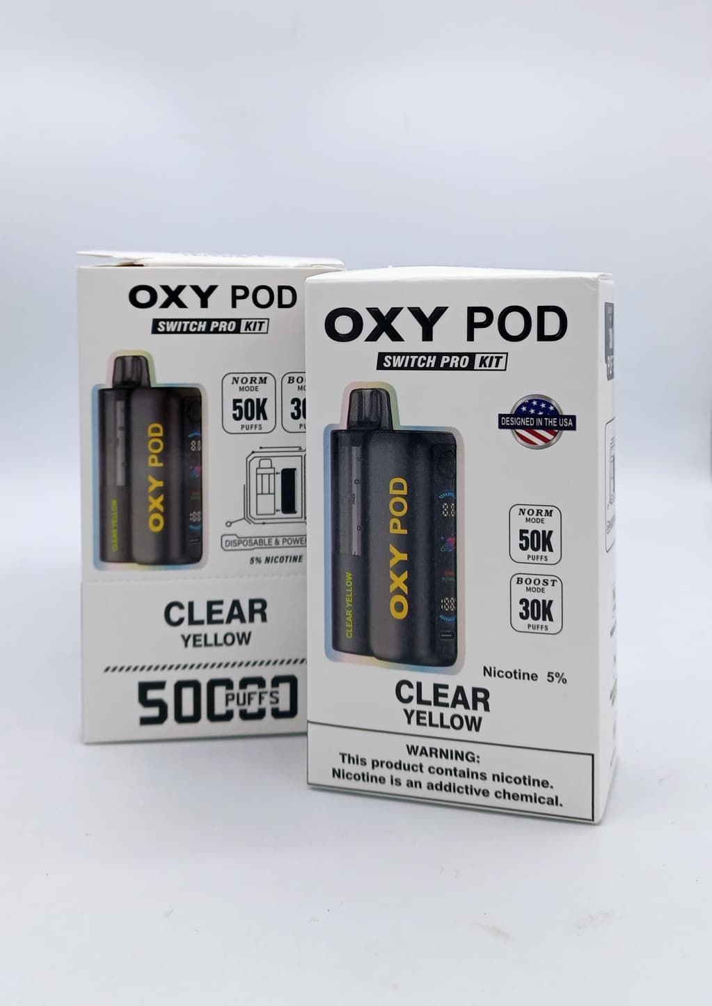 OXY POD  Switch Pro Kit - 50K Puffs - CLEAR YELLOW 5 %