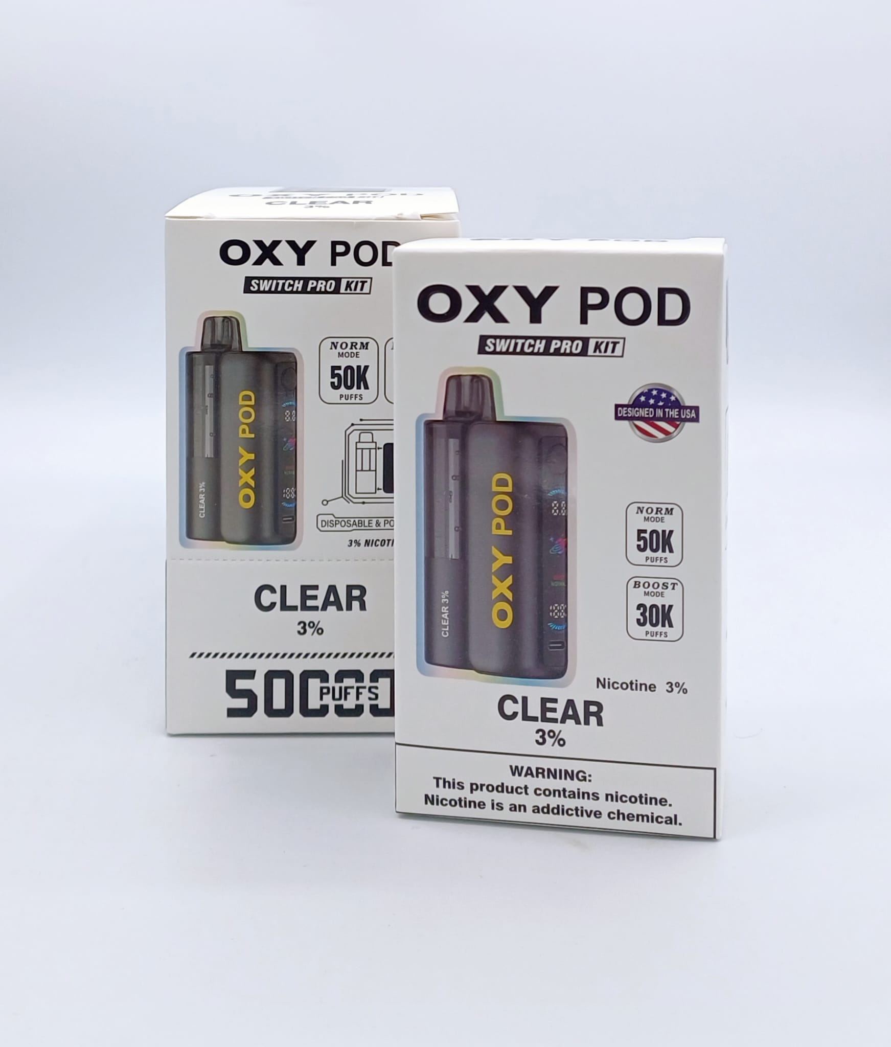 OXY POD  Switch Pro Kit - 50K Puffs - CLEAR