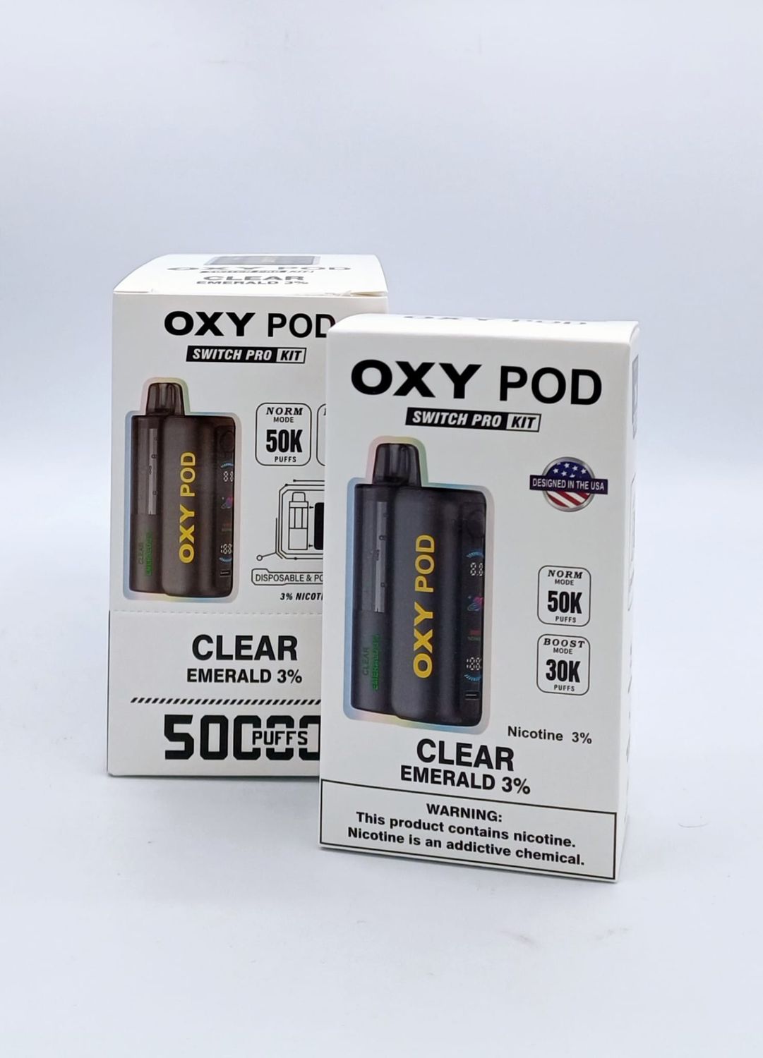 OXY POD Switch Pro Kit - 50K Puffs - CLEAR EMERALD 3%
