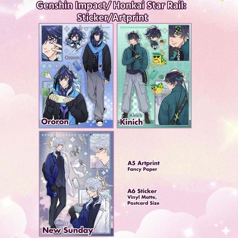 Genshin Natlan &amp; Honkai:Star Rail Sticker and Print
