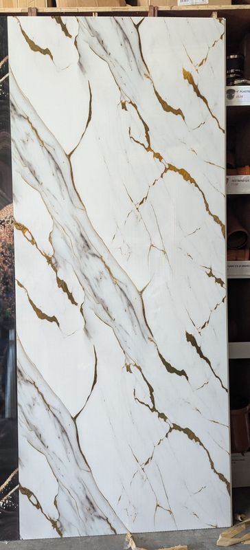 UPVC Decorative white gold Marble 1000x2400x10mm Panel