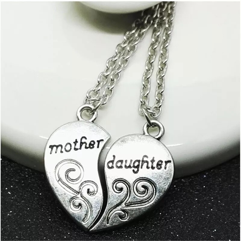 Mother-Daughter heart shaped necklace