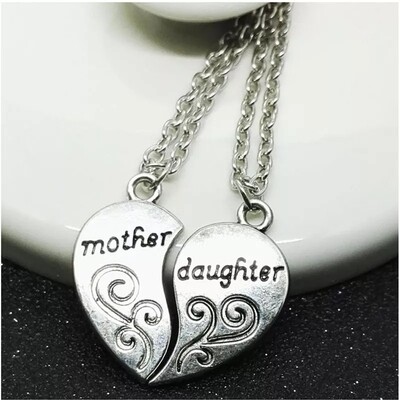 Mother-Daughter heart shaped necklace