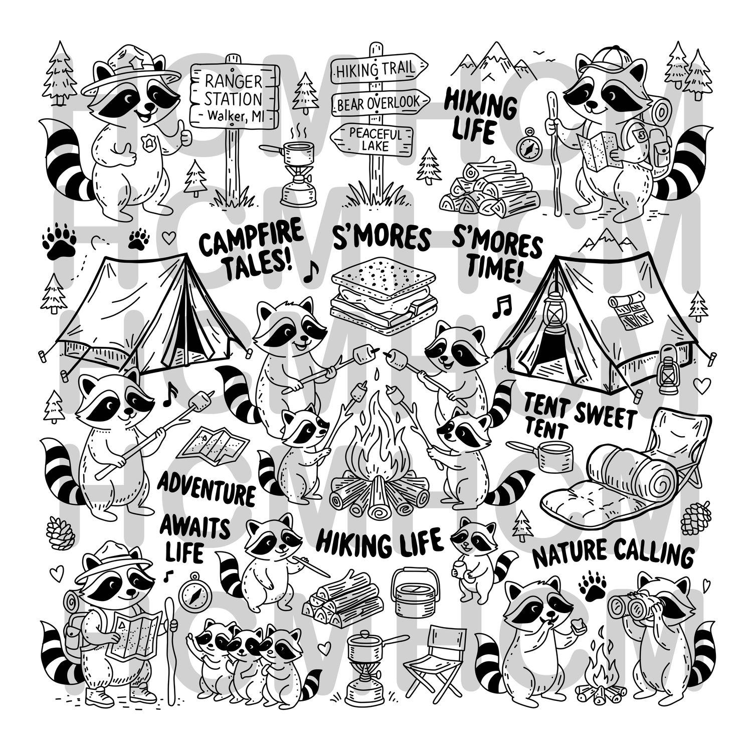 Camping Raccoons Camping Raccoons