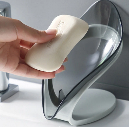 Porte-savon de salle de bains en forme de feuille