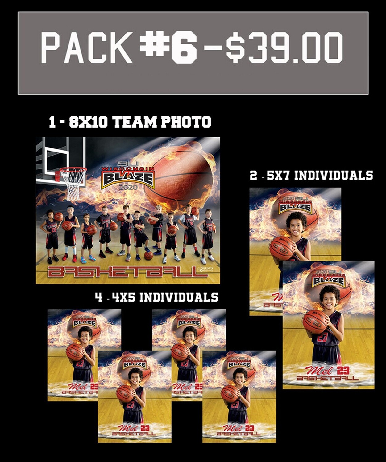 PACK #6B - **Best Value** 8x10 Teammate Pack