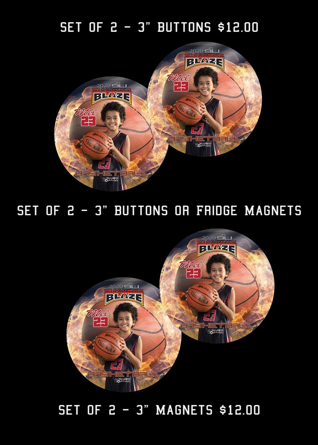 PACK #3B -  8X10 Team Photo Print Only