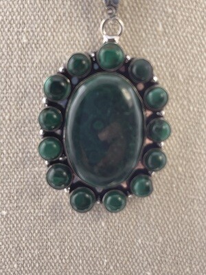 Malachite in Sterling Silver Pendant