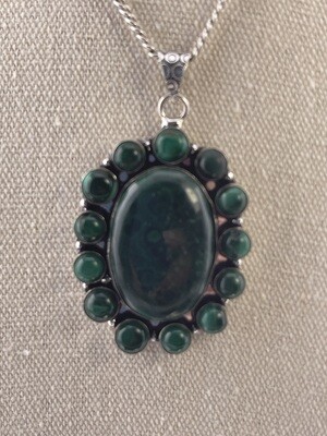 Malachite in Sterling Silver Pendant