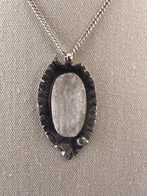 Rough Stone Selenite Topaz Genuine Gemstone in Sterling Silver