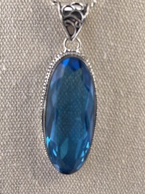 Blue Topaz Genuine Gemstone and Sterling Silver