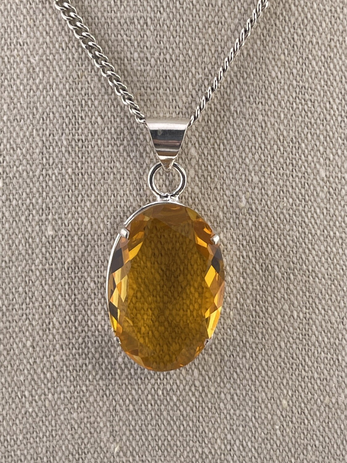 Yellow Citrine with Sterling Silver