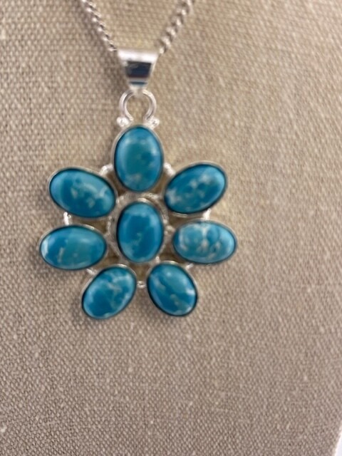 Natural Larimar Gemstone with Sterling Silver