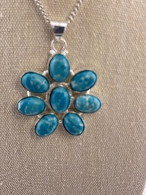 Natural Larimar Gemstone with Sterling Silver
