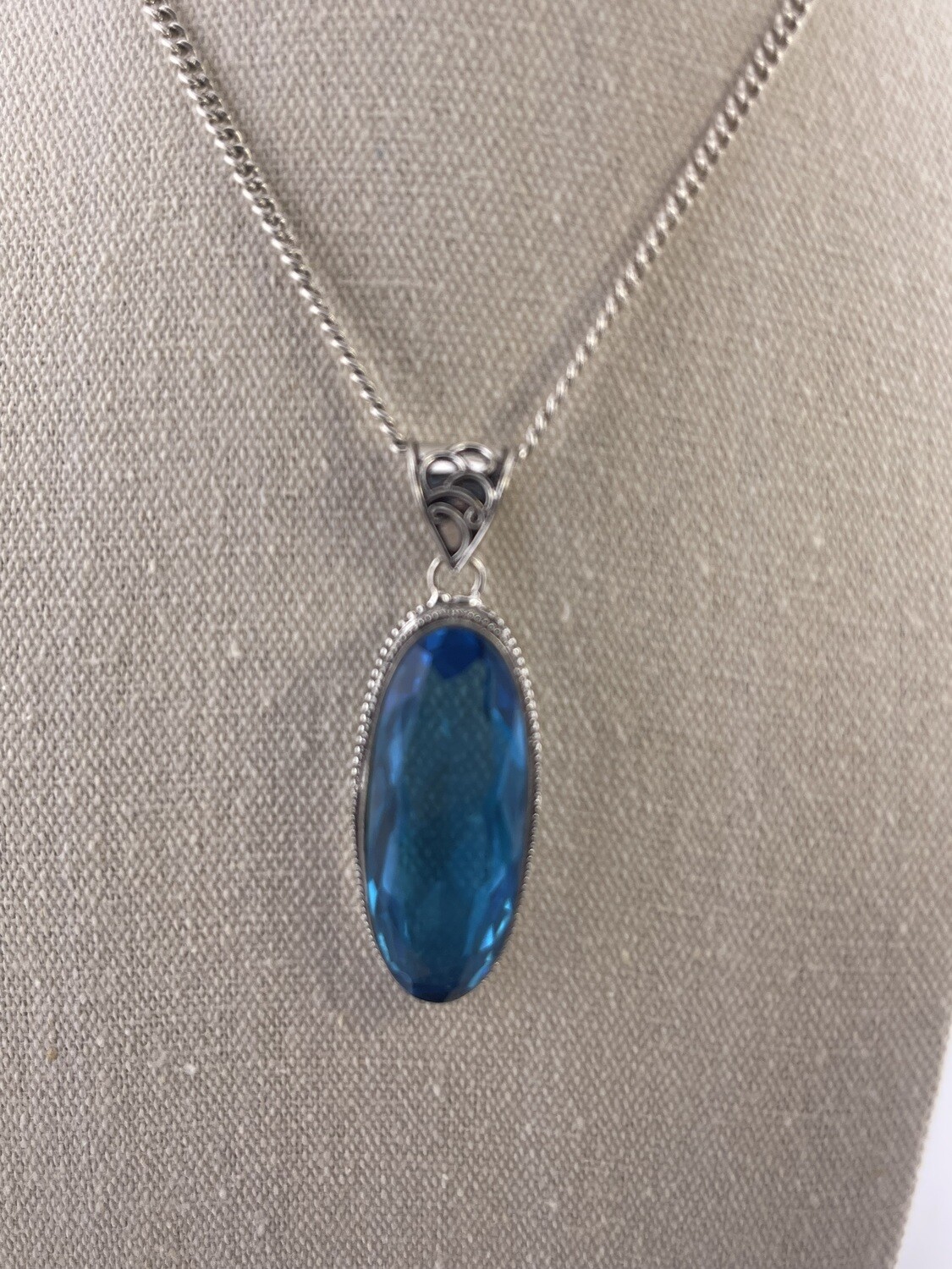 Blue Topaz Genuine Gemstone and Sterling Silver