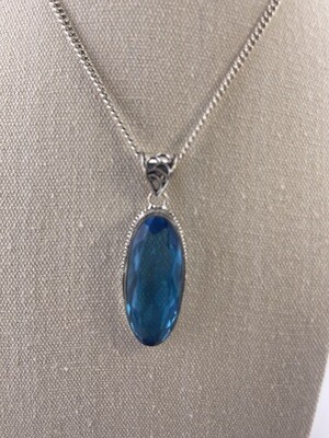 Blue Topaz Genuine Gemstone and Sterling Silver