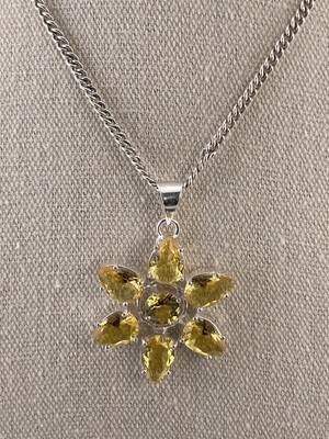 Yellow Citrine with Sterling Silver