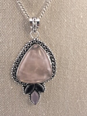 Rose Quartz with Sterling Silver