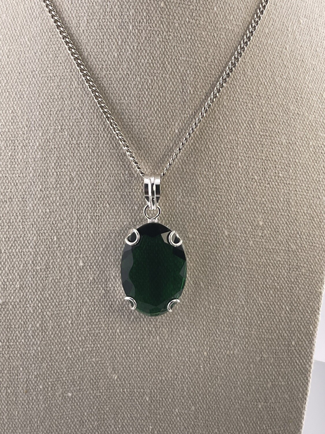 Chrome Dropside Natural Stone with Sterling Silver