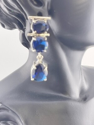 Blue Rare Tanzanite with Sterling Silver Stud Earring