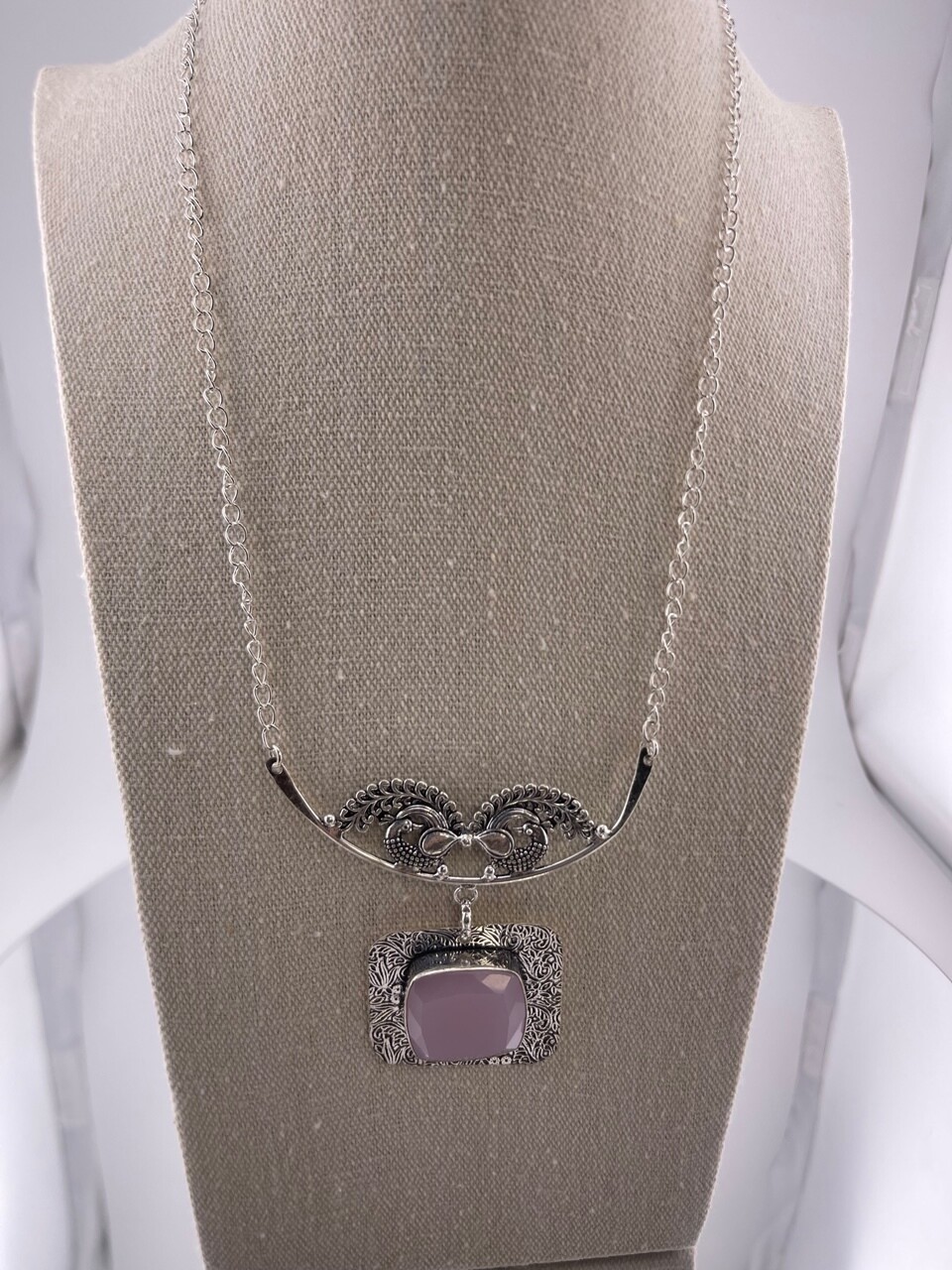 Rose Quartz Gemstone with Sterling Silver