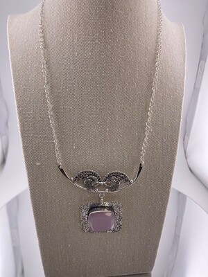 Rose Quartz Gemstone with Sterling Silver