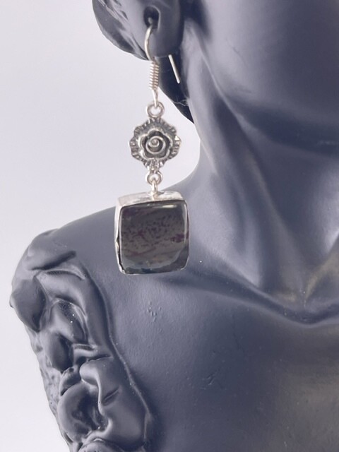 Bloodstone Natural Gemstone with Sterling Silver