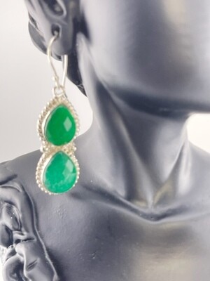 Simulated Emerald with Sterling Silver