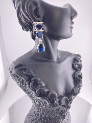 Blue Rare Tanzanite with Sterling Silver Stud Earring