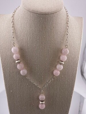 Rose Quartz with Sterling Silver Necklace