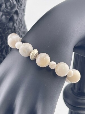 Beautiful Moon Stone Stacking Bracelet with Sterling Silver