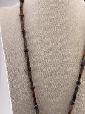 Tiger Eye Lariat with Sterling Silver