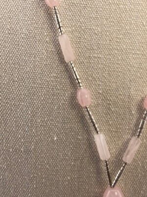 Rose Quartz with Sterling Silver Necklace