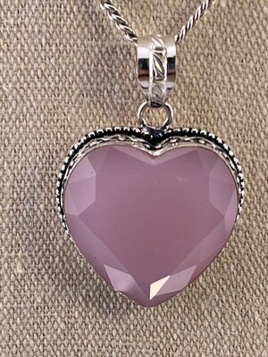 Rose Quartz Gemstone set in Sterling Silver Pendant