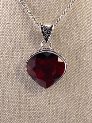 Mozambique Garnet Gemstone set in Sterling Silver