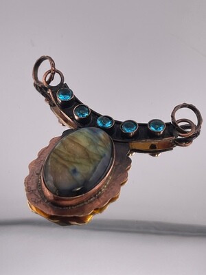 Labrodite Amethyst COPPER Pendant