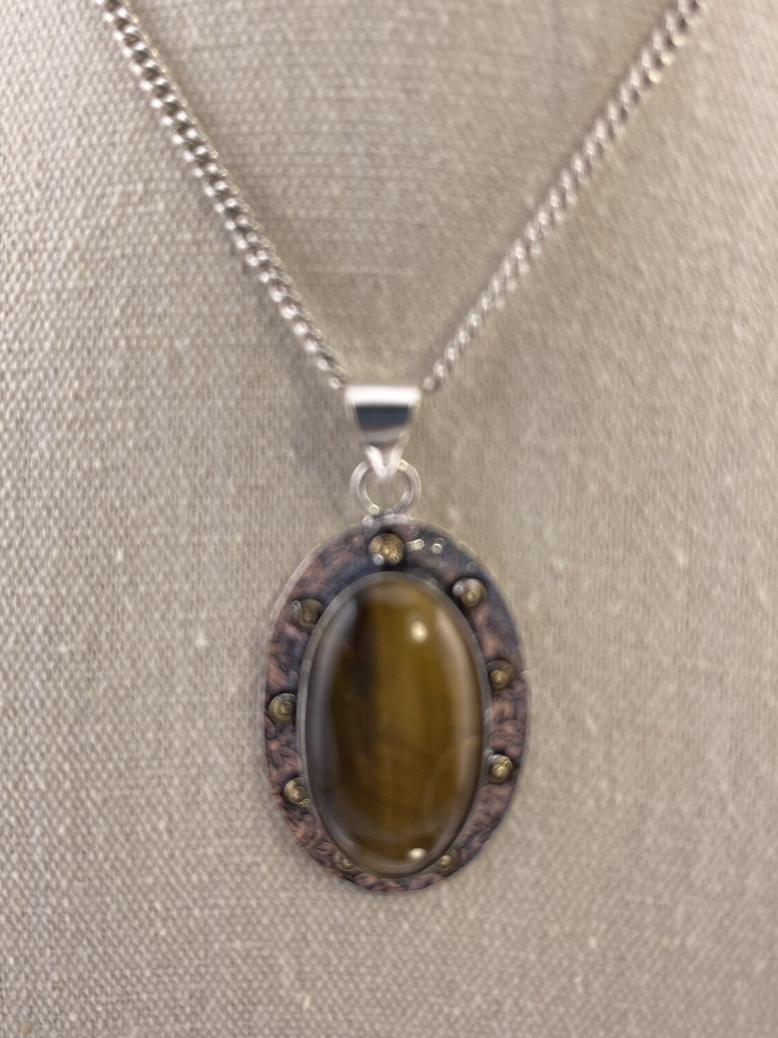 Tiger Eye Pendant set in Sterling Silver