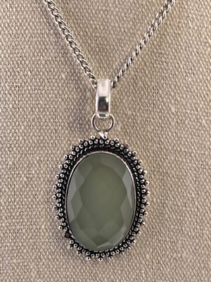 Green Chardonnay Gemstone set in Sterling Silver