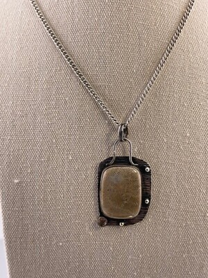 Fossil Coral and Citrine Gemstone set in Sterling Silver