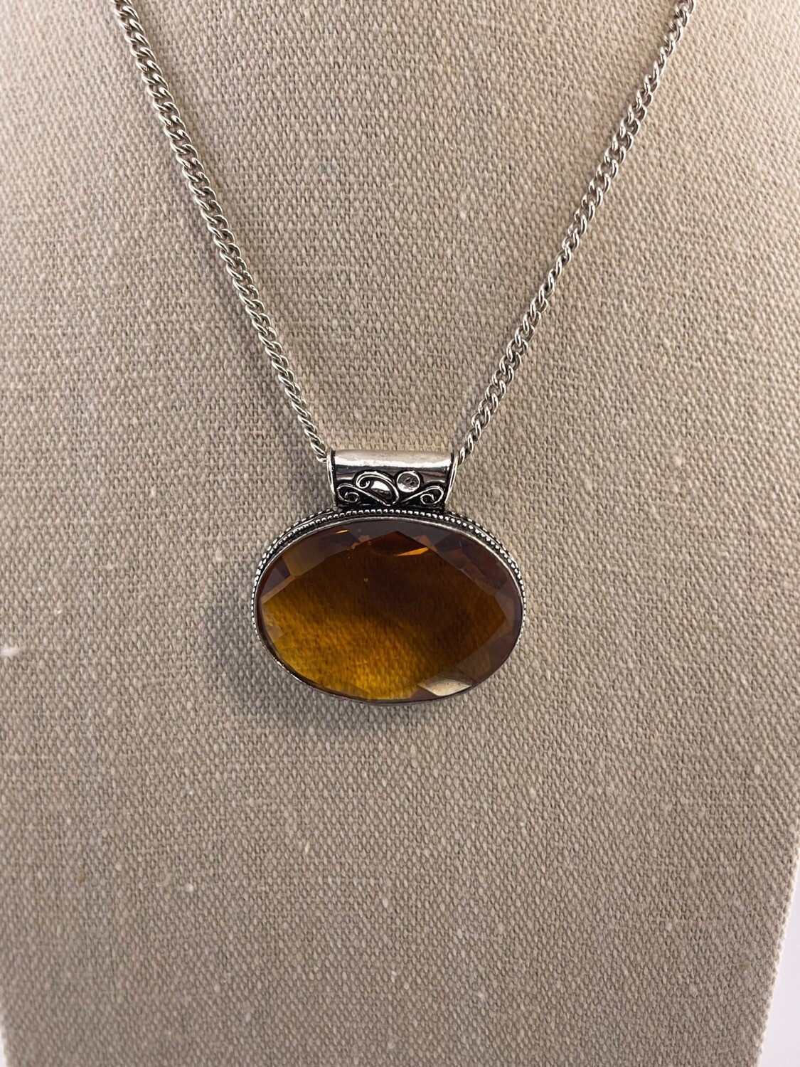 Triple A Quality Citrine set in Sterling Silver Pendant