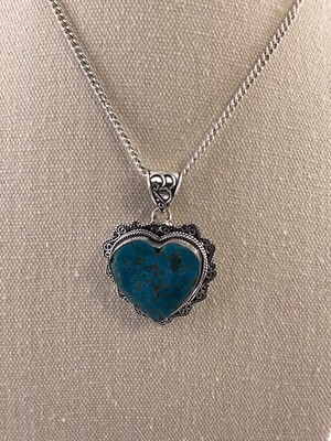 Tibetan Turquoise Gemstone Set in Sterling Silver