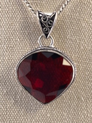 Mozambique Garnet Gemstone set in Sterling Silver