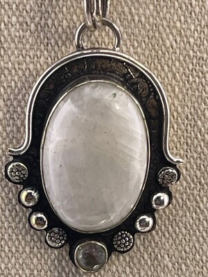 Rainbow Moonstone Gemstone set in Sterling Silver