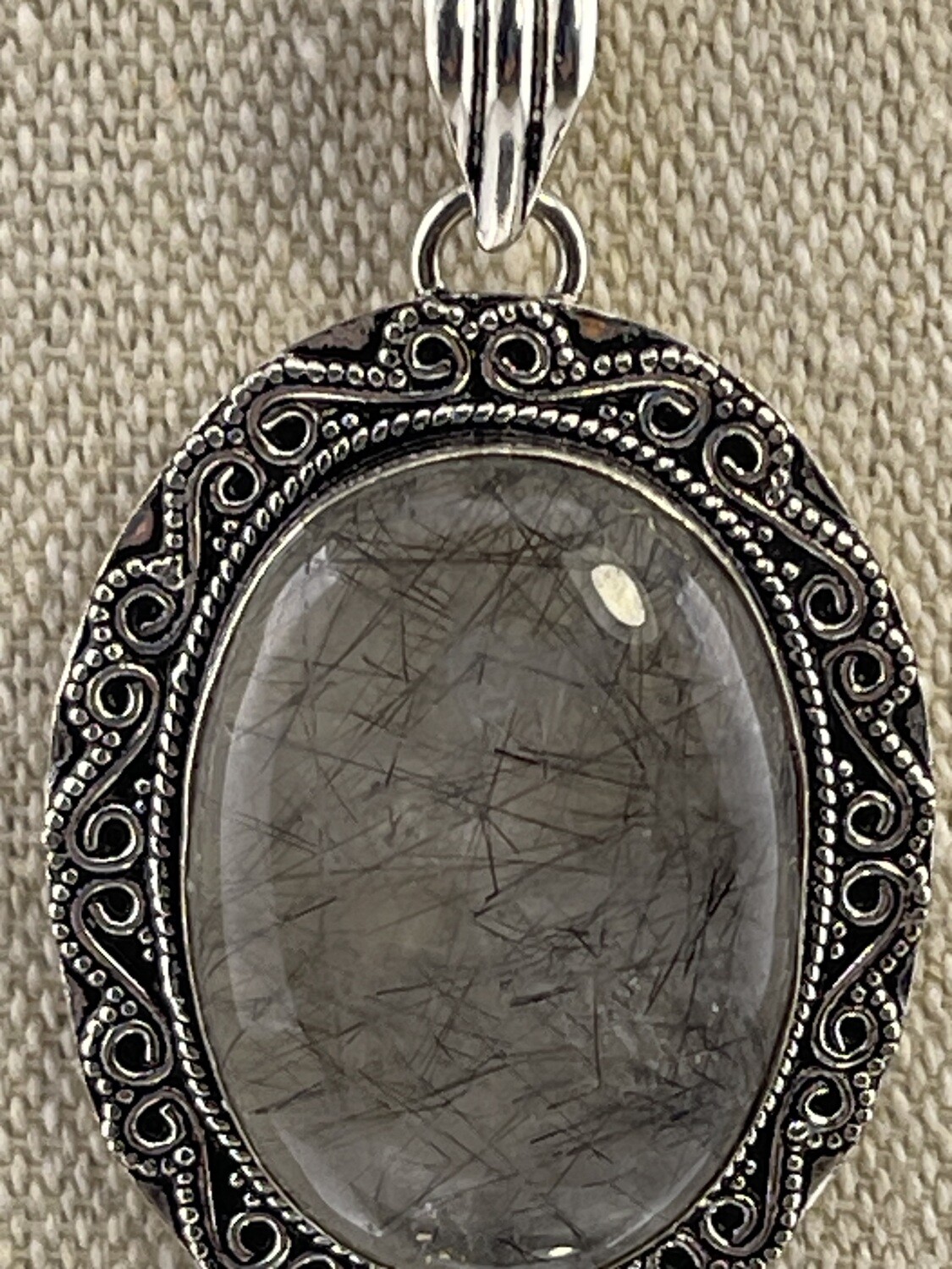 Rutilated Quartz Gemstone set in Sterling Silver