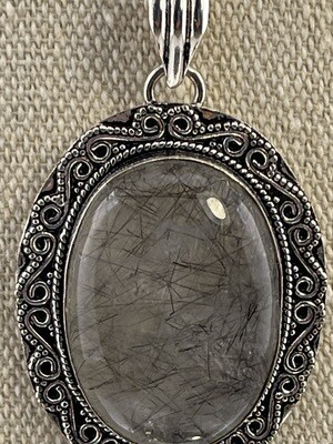 Rutilated Quartz Gemstone set in Sterling Silver