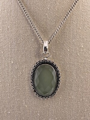 Green Chardonnay Gemstone set in Sterling Silver