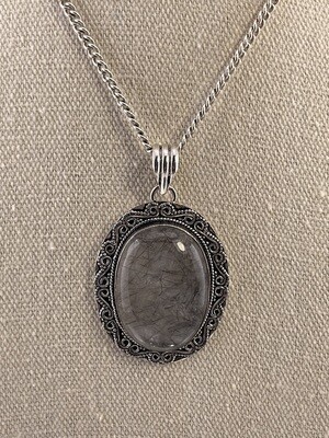 Rutilated Quartz Gemstone set in Sterling Silver